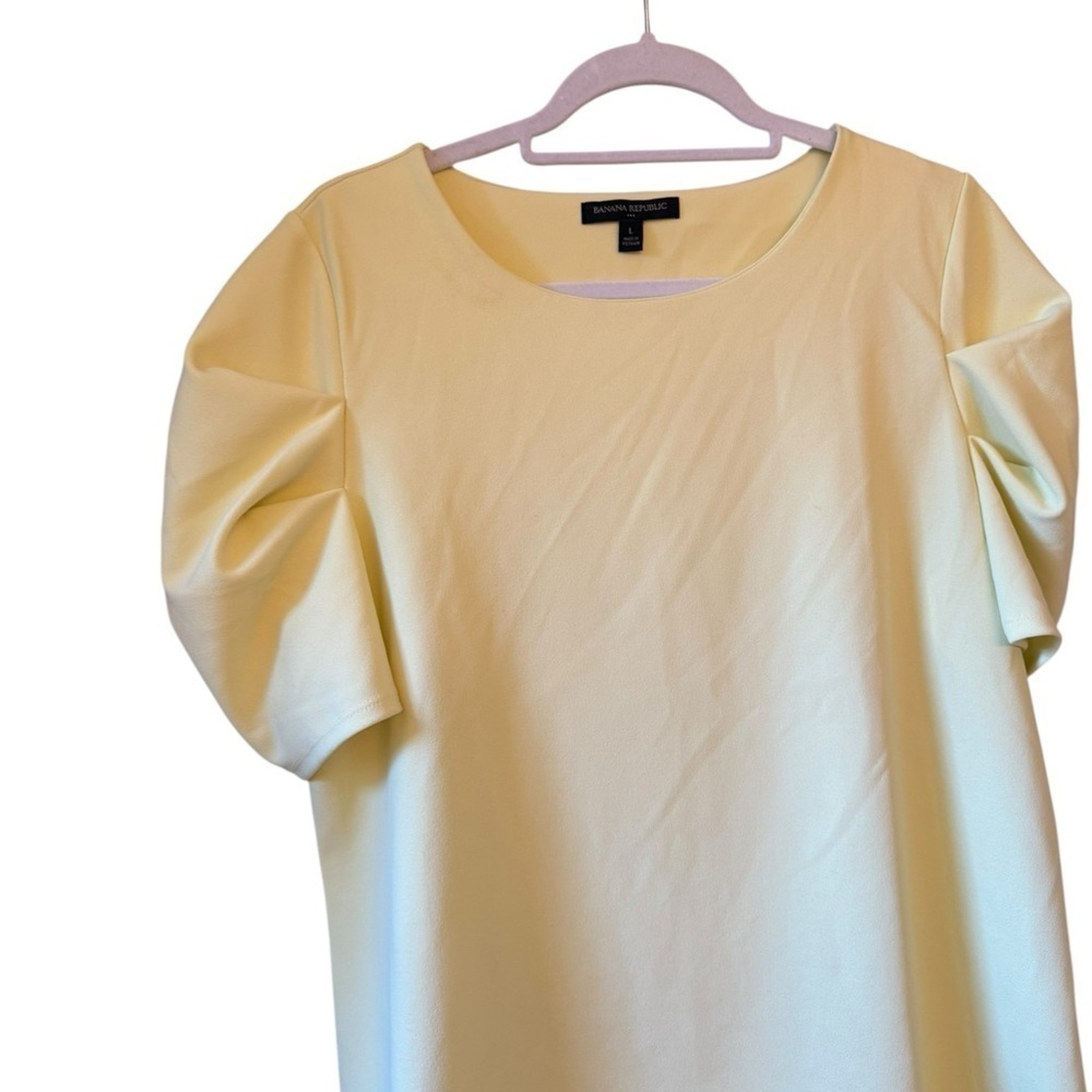 Banana Republic Light Yellow Puff Sleeve Blouse - Picture 2 of 7